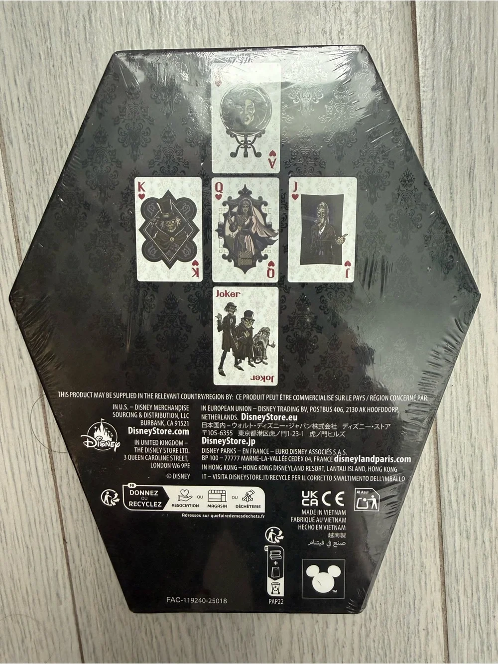 The Haunted Mansion Playing Cards 52 coated card deck in Coffin NIB